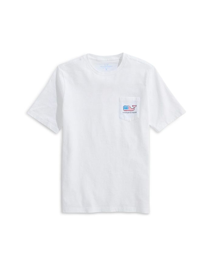 

Футболка с карманом и принтом кита для мальчиков - подростковый размер Vineyard Vines, белый