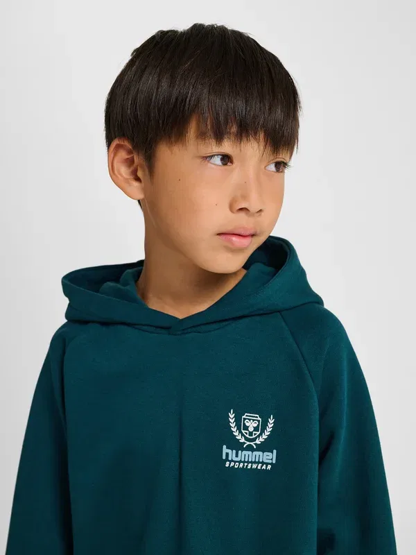 Толстовка с капюшоном Hummel Hmljr loose bts hoodie, цвет отражающий пруд — фото 4
