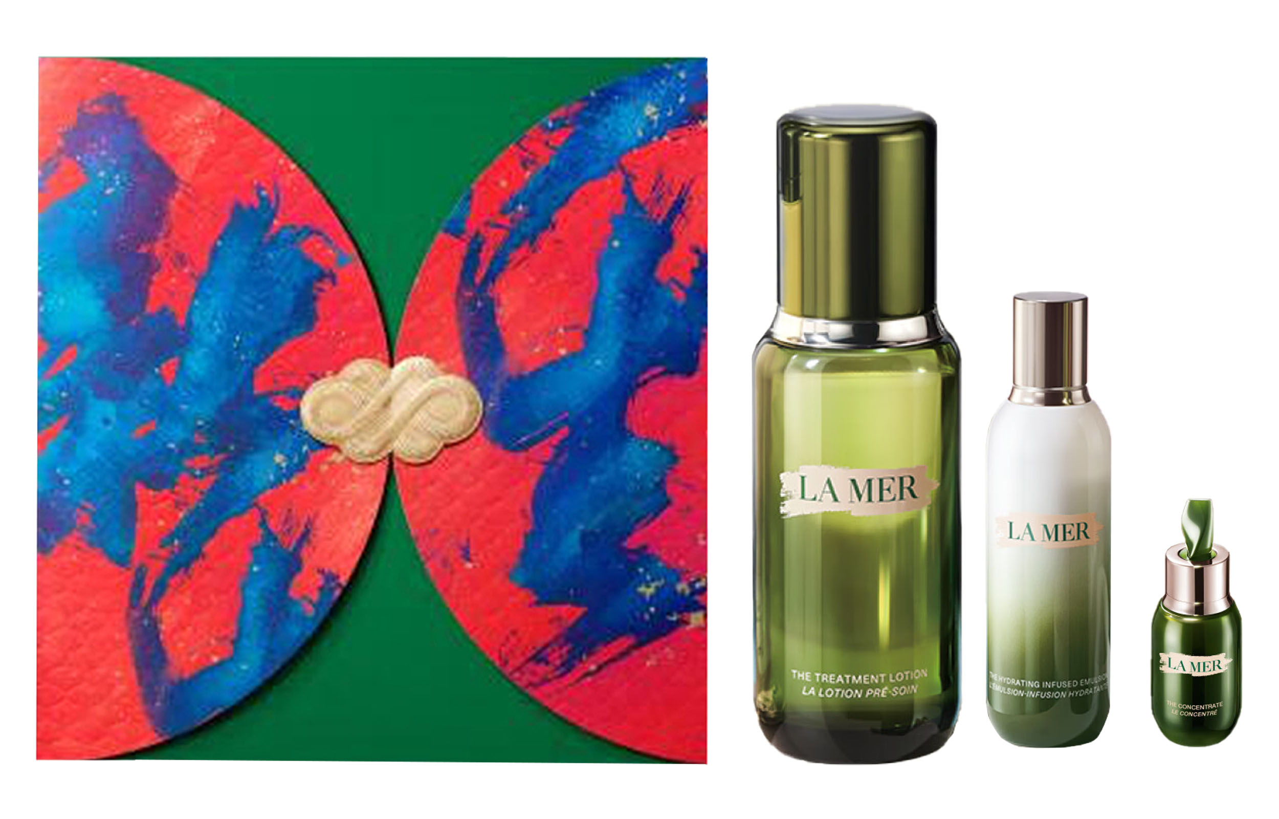 

HAILANZHIMI Новогодний лимитированный набор эссенции, воды и сыворотки для ухода за кожей: восстанавливающий набор 15 мл + 125 мл + 150 мл La Mer, concentrated repairing serums 15ml+repairing essence lotion 125ml+repairing essence water 150ml