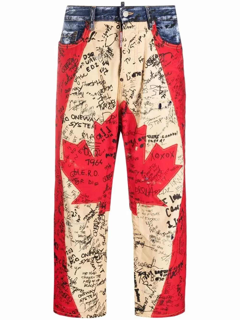 Укороченные джинсы с логотипом Maple Leaf Dsquared2, синий