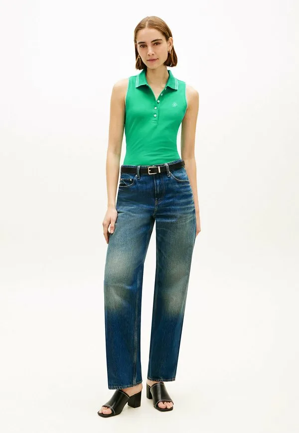 Поло-Рубашка без рукавов из пике приталенного кроя 1985 года Tommy Hilfiger, Jade Wink — фото 2