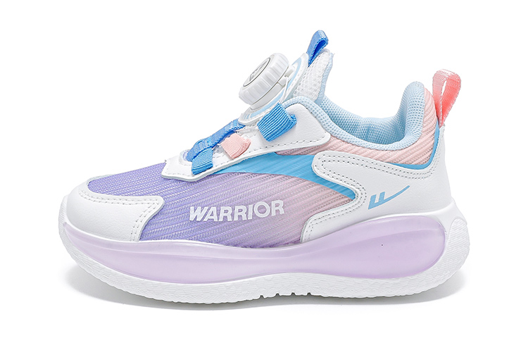

Кроссовки для бега с низким верхом, амортизирующие, противоскользящие, износостойкие, детские WARRIOR, белый/розовый/фиолетовый