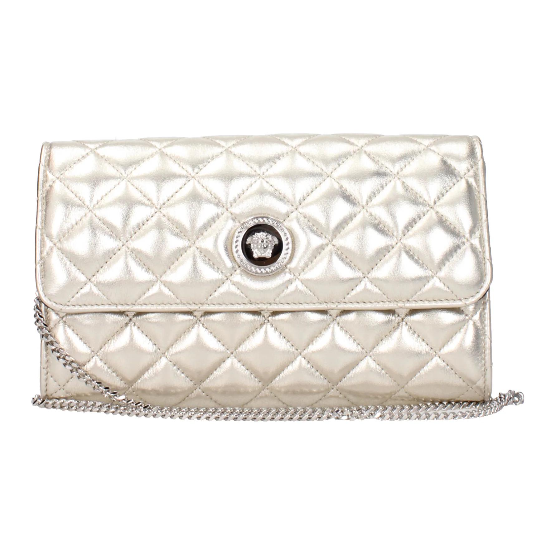 

Кожаный клатч на одно плечо small women's champagne VERSACE, Set (Bag+Dust Bag)