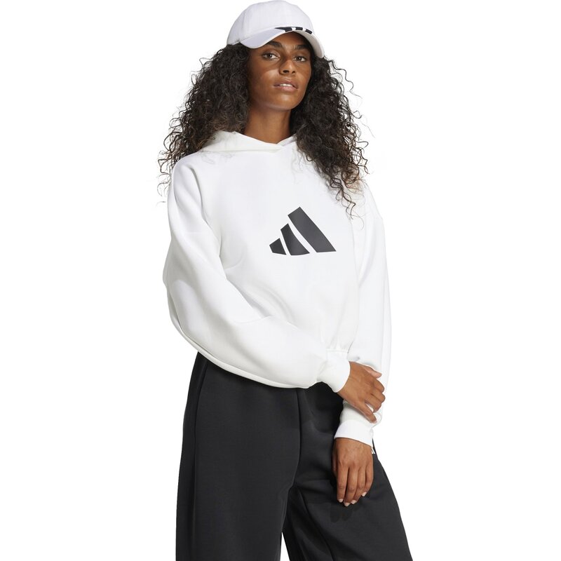 Hoodie Future Icons с логотипом из 3 полос Adidas, белый — фото 4