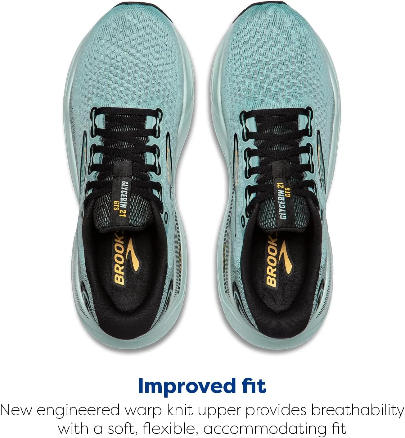 Кроссовки для бега Brooks Glycerin GTS 21, облачный/черный/золотой — фото 4