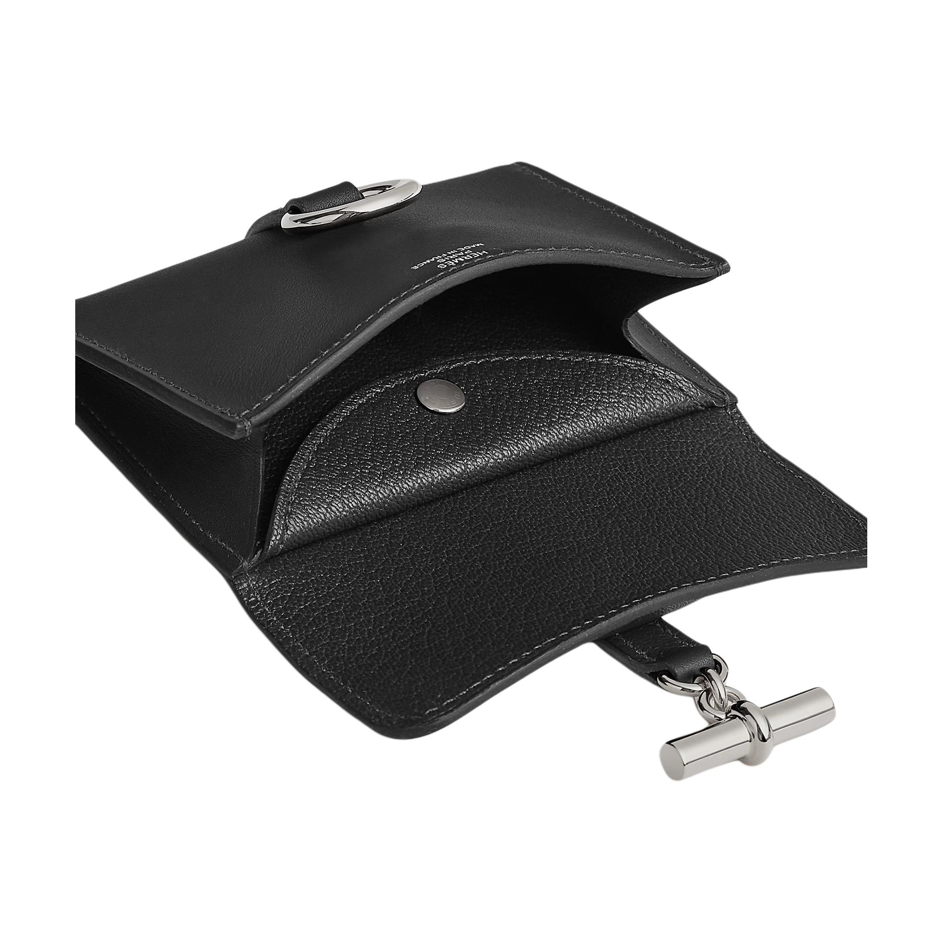 HERMES Кошелёк из мягкой кожи телёнка женский 89 Нуар Блэк — фото 3