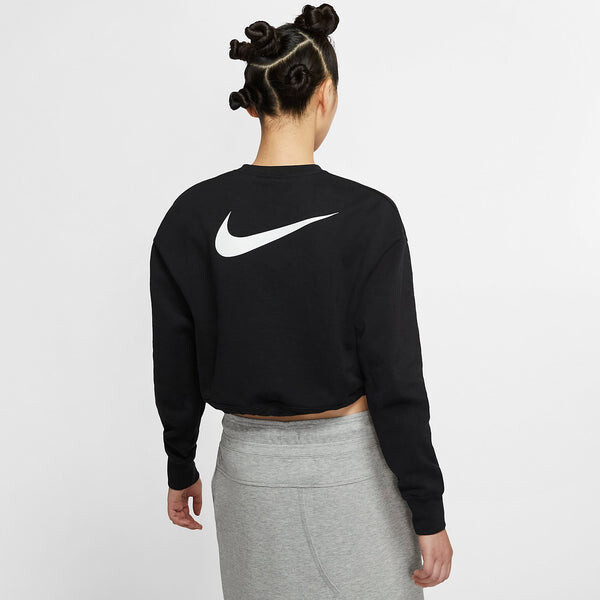 Свитера спортивная одежда swoosh французский терри круглый вырез топ Nike, черный — фото 3