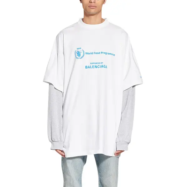 Футболка x wfp double sleeves t-shirt 'white' Balenciaga, белый — фото 4
