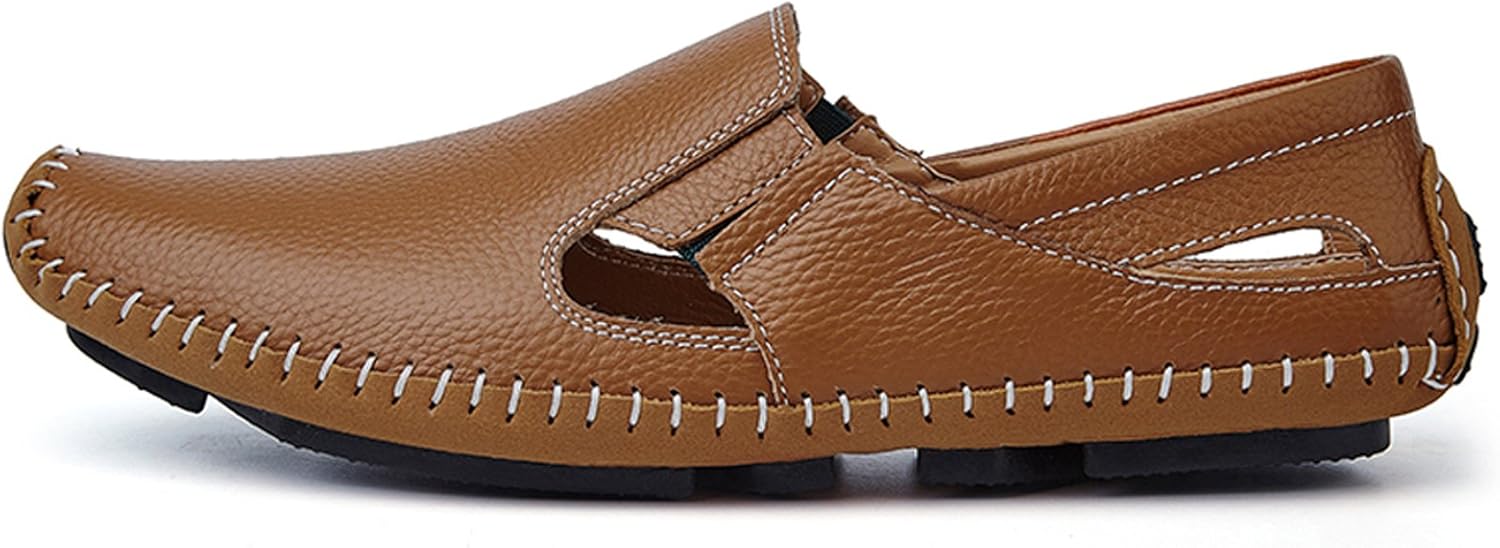 

Мужские кожаные туфли, модные шлепанцы, повседневные лоферы на лето Noblespirit, коричневый