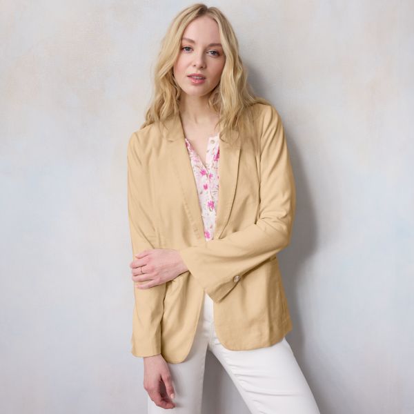 

Пиджак с вырезом-воротником Petite Lc Lauren Conrad, цвет light beige khaki