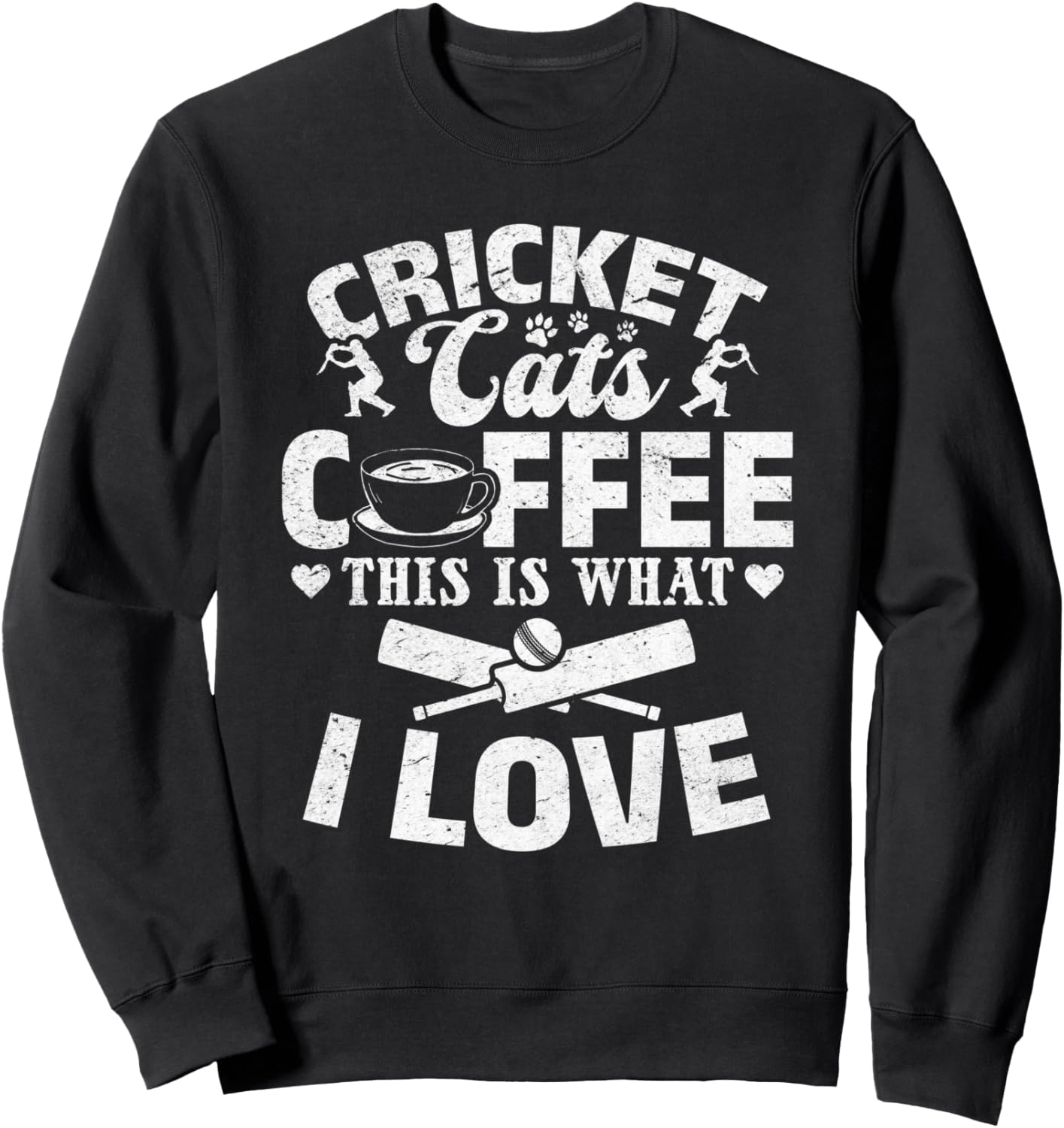 

Толстовка с надписью Cricket Cats Coffee This Is What I Love Cricket Game Cricketing Cricket Player & Cat Lover, черный