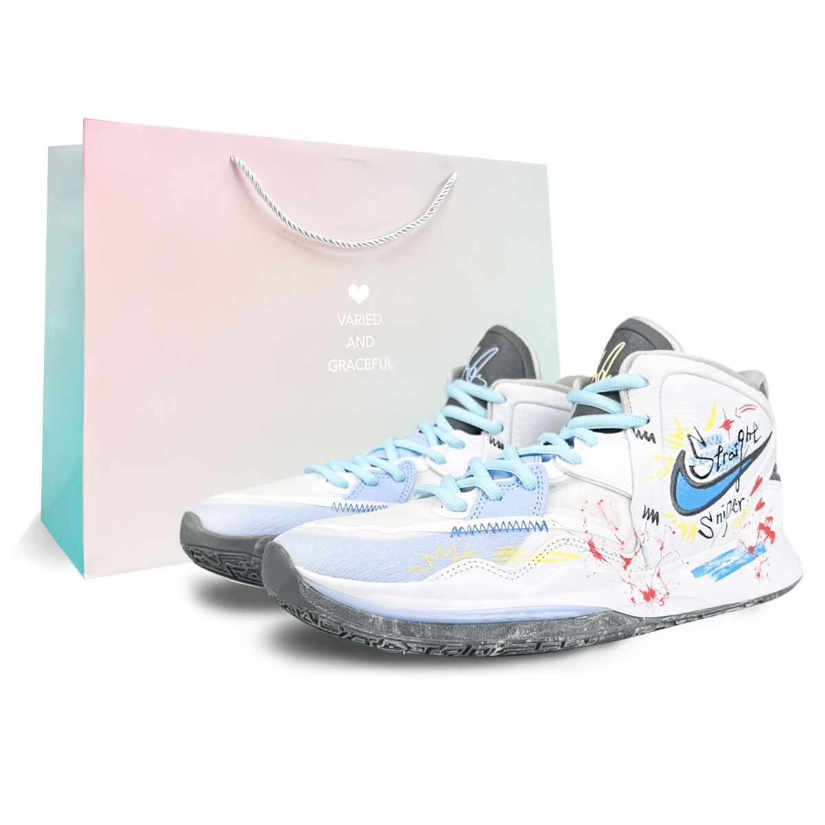 

Nike Кроссовки баскетбольные Kyrie 8 Infinity унисекс мидтоп сине-белые, цвет White