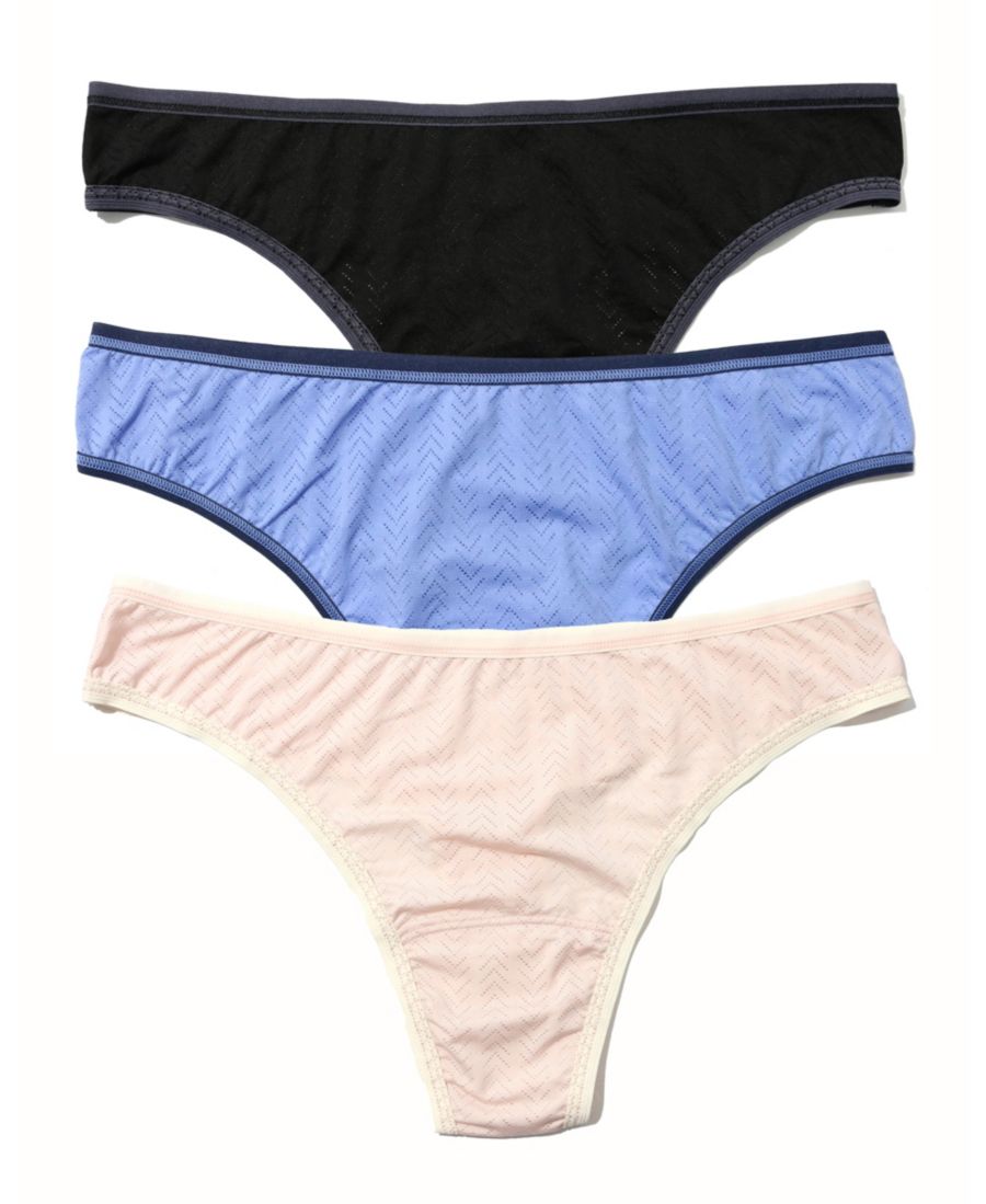 

Женские трусики-стринги Move Calm со средней посадкой, комплект из 3 штук Hanky Panky, Black/Granite/Cool/Pearl