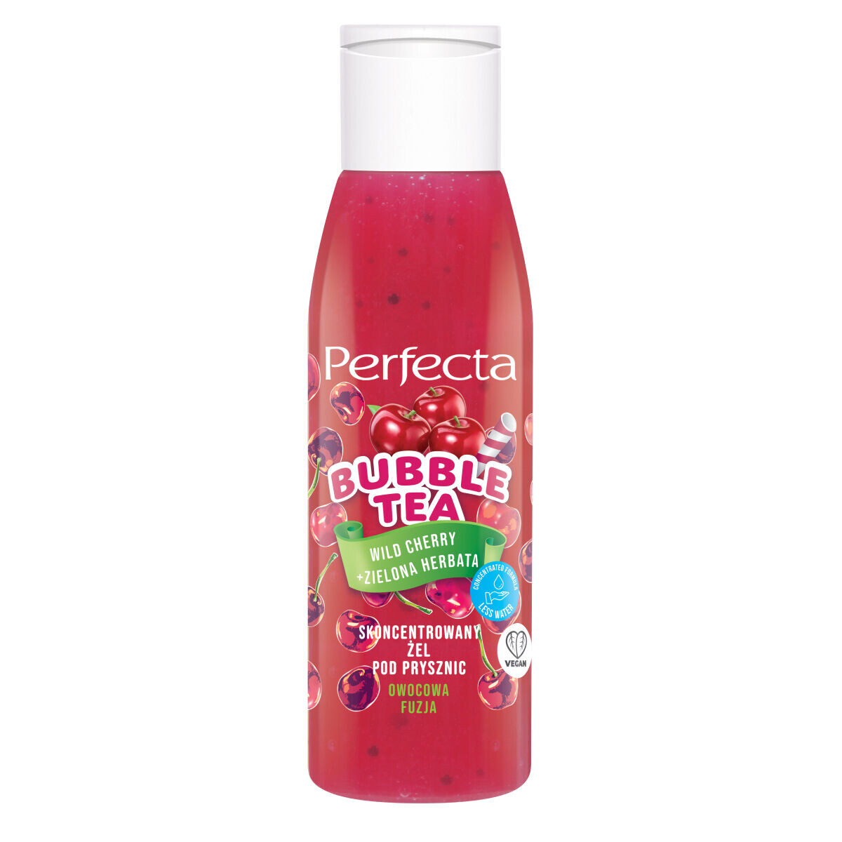 

Концентрированный гель для душа с вишней и зеленым чаем Perfecta Bubble Tea, 100 мл