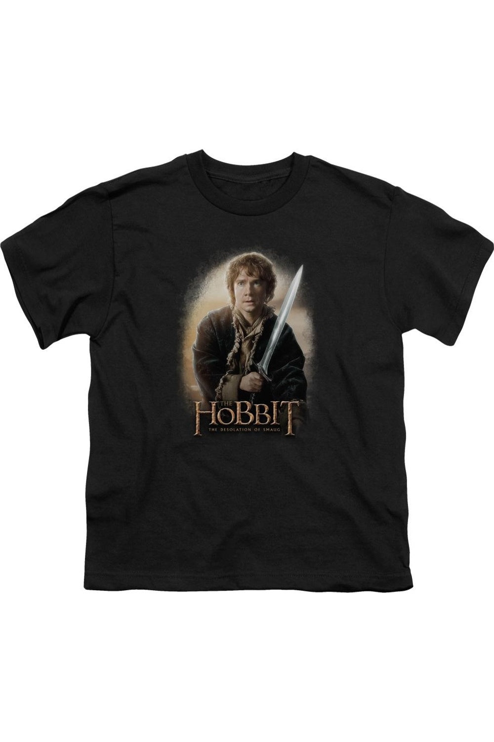 

Футболка детская The Hobbit с Билбо и Жалом Gildan, черный