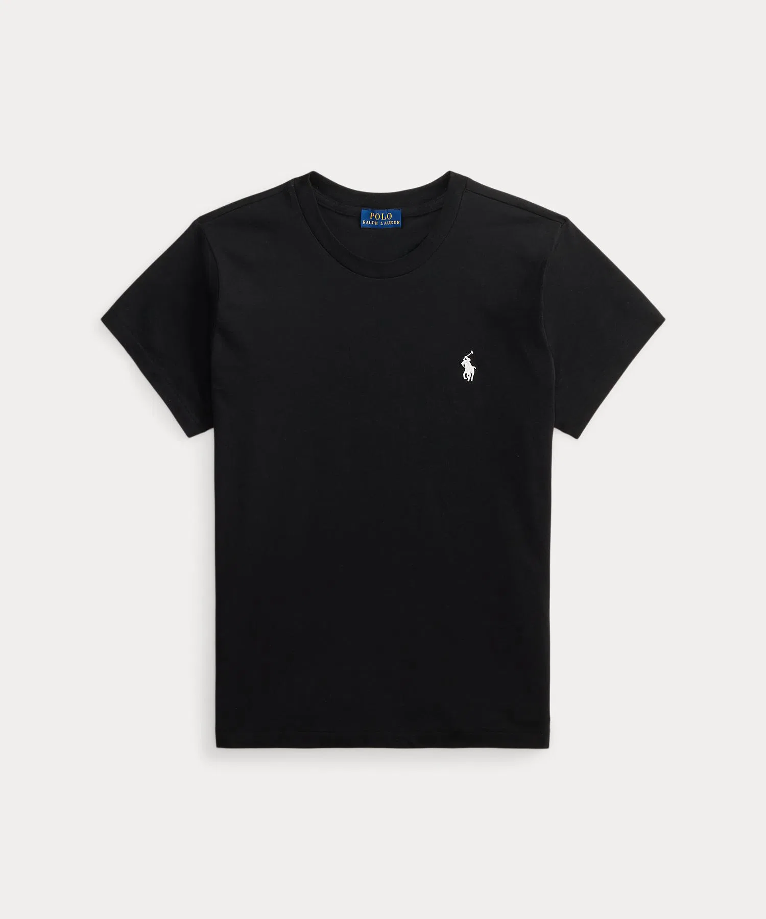 Женская футболка POLO RALPH LAUREN хлопковая с круглым вырезом чёрная — фото 2
