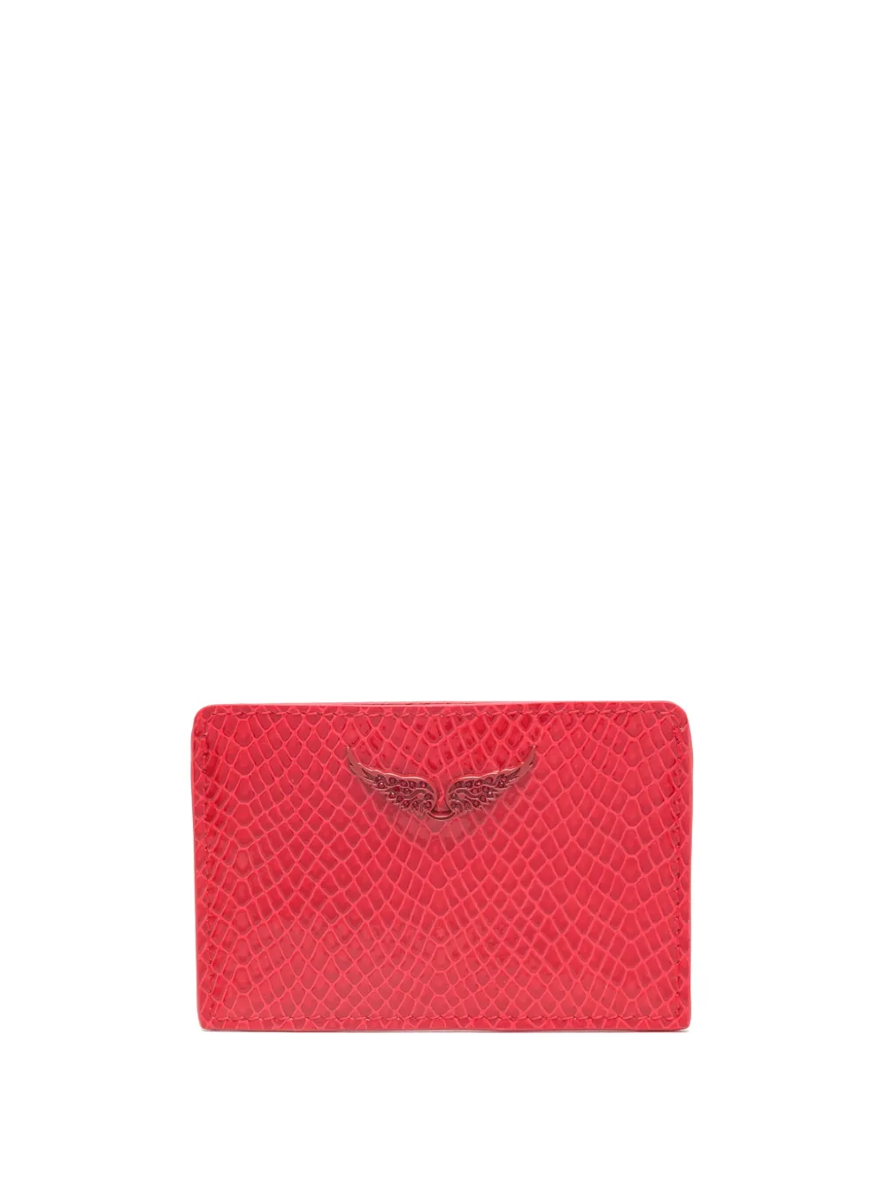 

Кардхолдер Pass с тиснением под кожу питона Zadig&Voltaire, красный