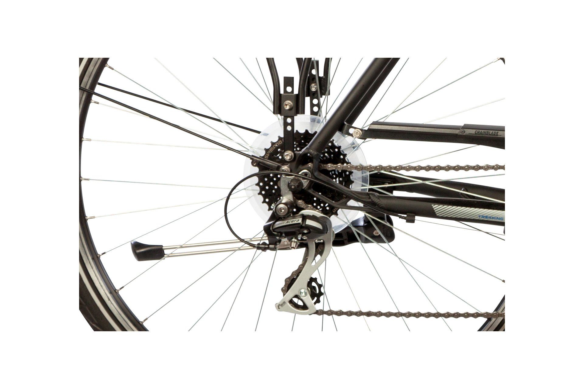 Треккинговый велосипед Carver Tour 100 - 28 дюймов - Diamant - 2024, цвет Schwarz|black/silver/blue — фото 4