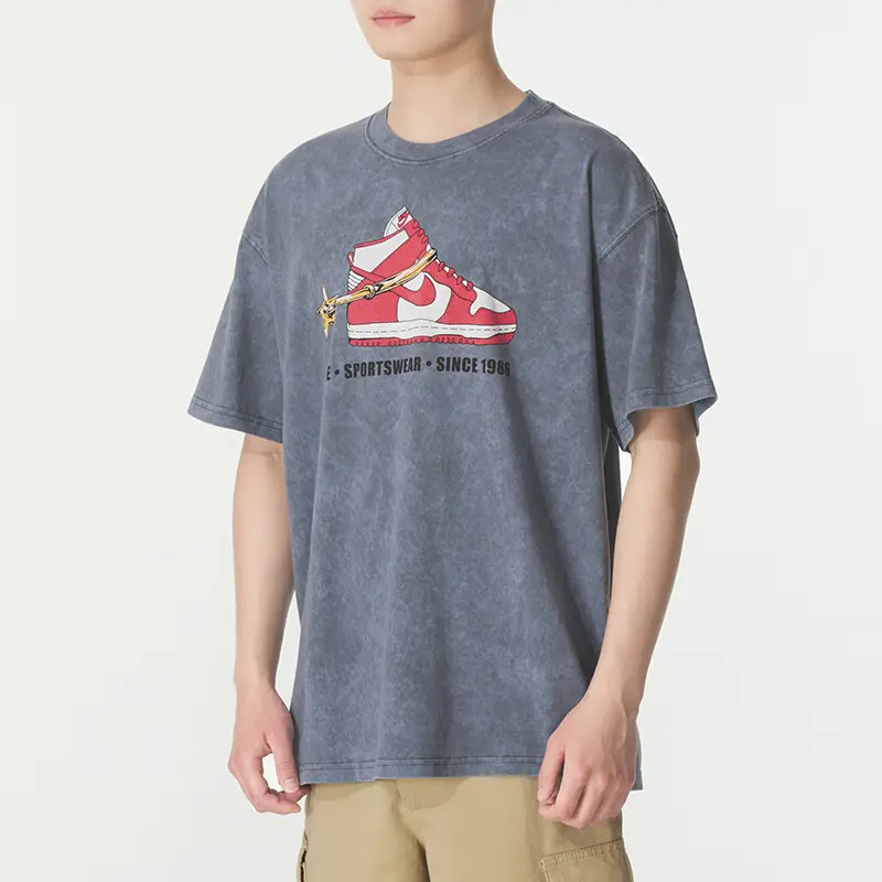 Футболка с принтом acid wash sneaker Nike, серый — фото 4