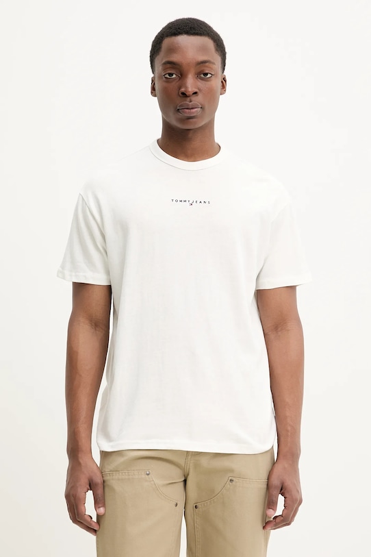 

Хлопковая футболка Tommy Jeans, бежевый