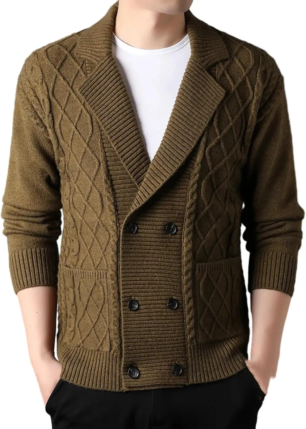 

Кардиган мужской ORDOBO — вязаный свитер с длинными рукавами, slim fit