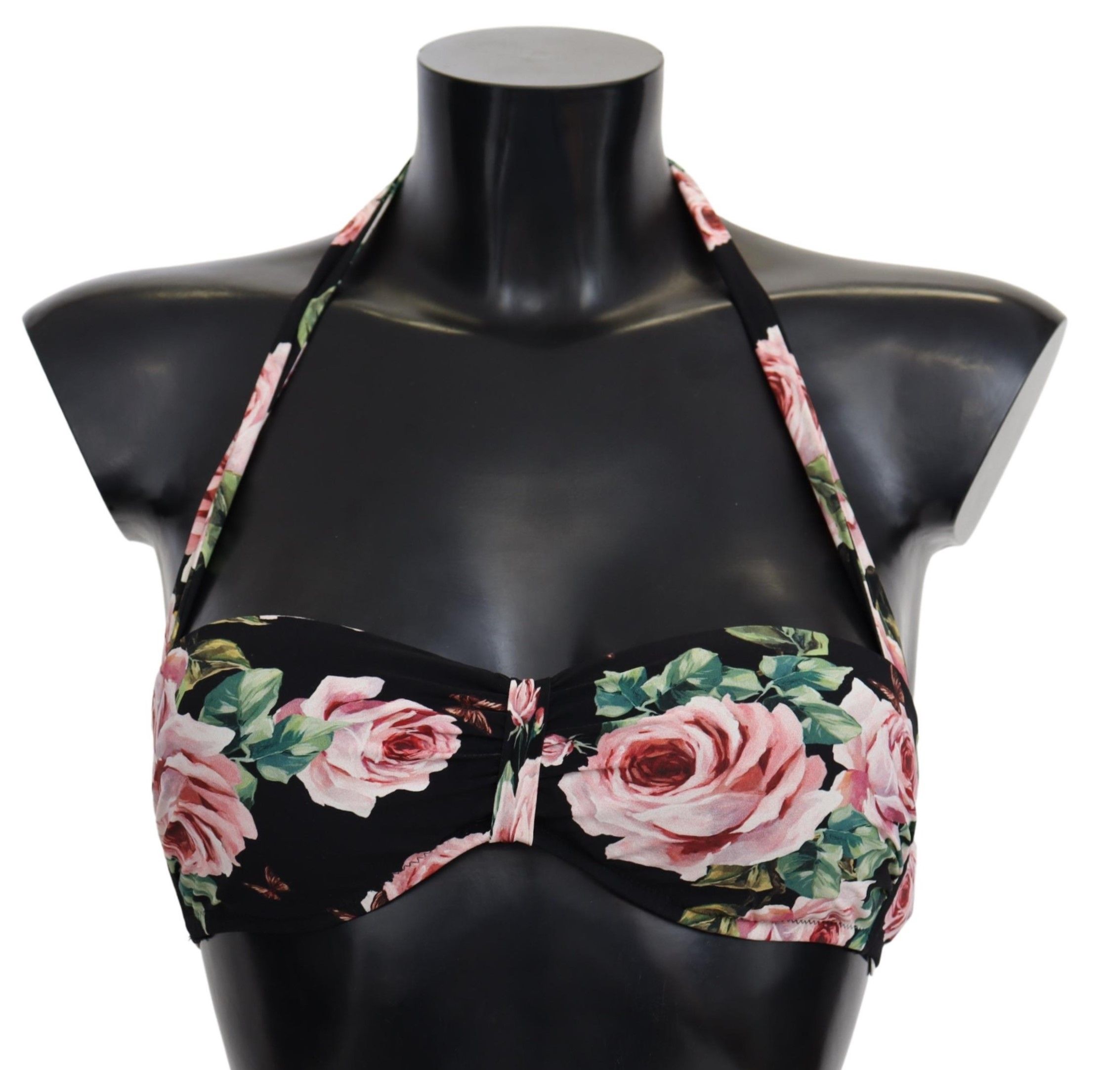 

Элегантный черный цветочный бикини-топ Dolce & Gabbana