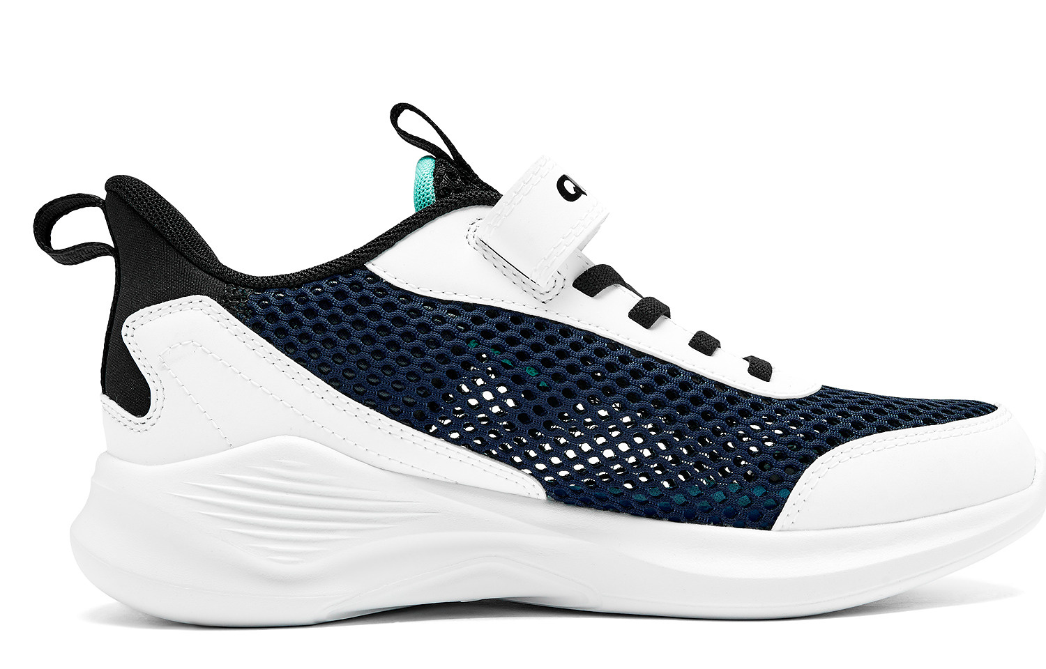 QIAODAN Дышащие легкие амортизирующие низкие детские беговые кроссовки Serene Blue Jordan White — фото 3