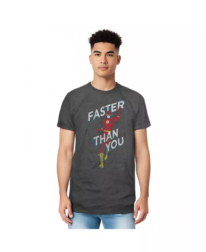 

Мужская футболка DC Comics Faster Than You Adult Heather Flash, серый