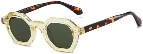 

Винтажные солнцезащитные очки в черепаховой оправе для женщин и мужчин, с многоугольными серыми линзами, солнцезащитные очки для женщин с защитой от УФ-излучения UV400 MTZJH, C5