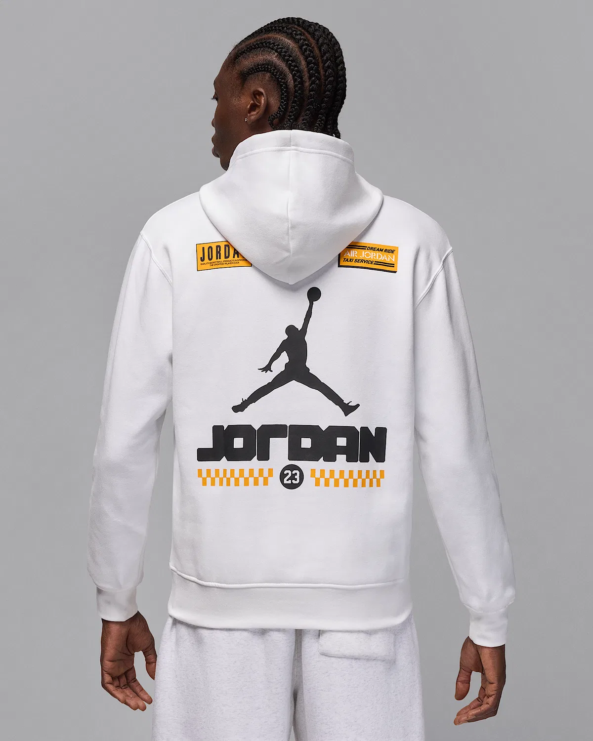 Мужское флисовое худи Jordan AJ12 "Taxi", White