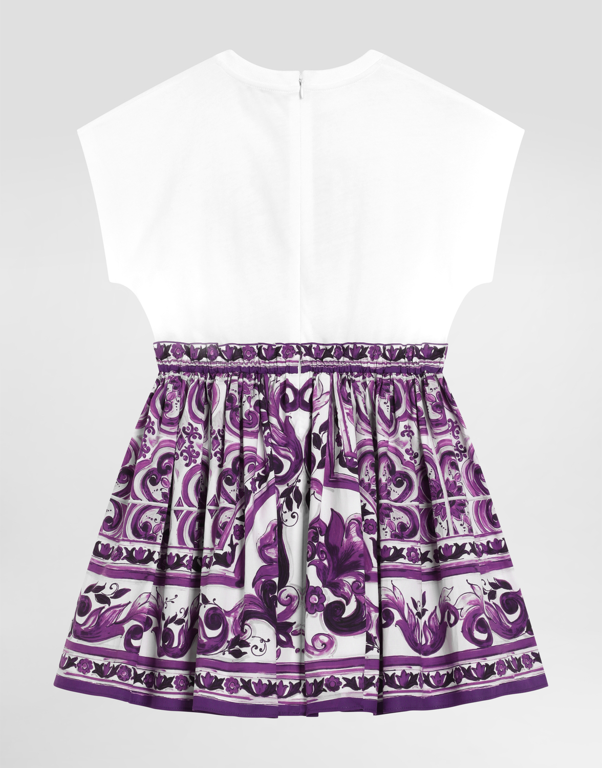 Платье с короткими рукавами с принтом "маиолика" Dolce&Gabbana, мультиколор — фото 3