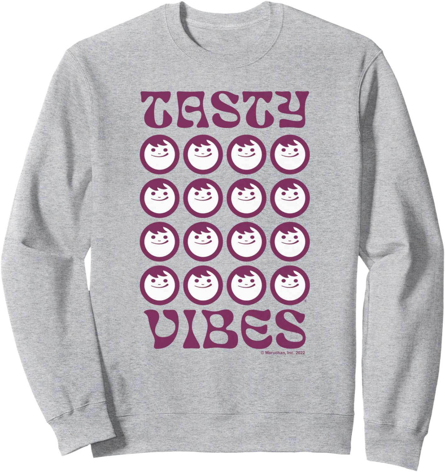 

Толстовка Maruchan Instant Lunch Groovy Tasty Vibes с логотипом в виде сетки Maru-Chan, серый