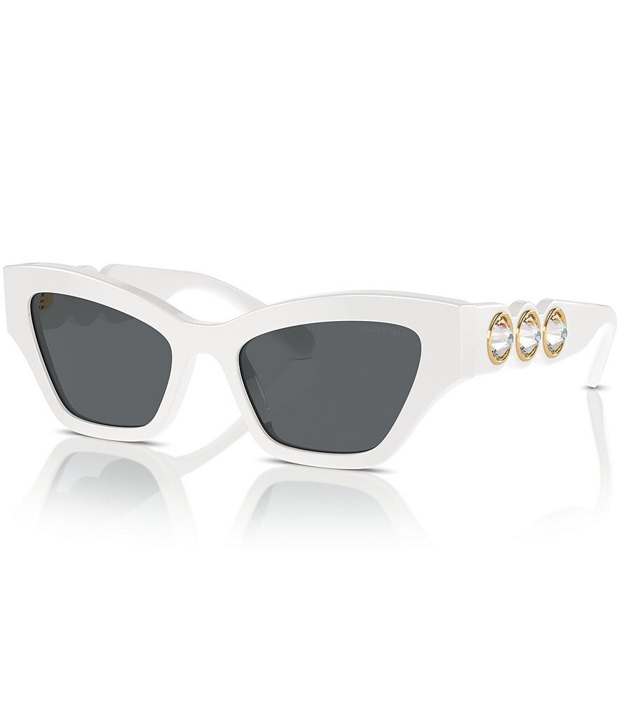 

Женские солнцезащитные очки «кошачий глаз» Swarovski SK6021 53 мм, белый