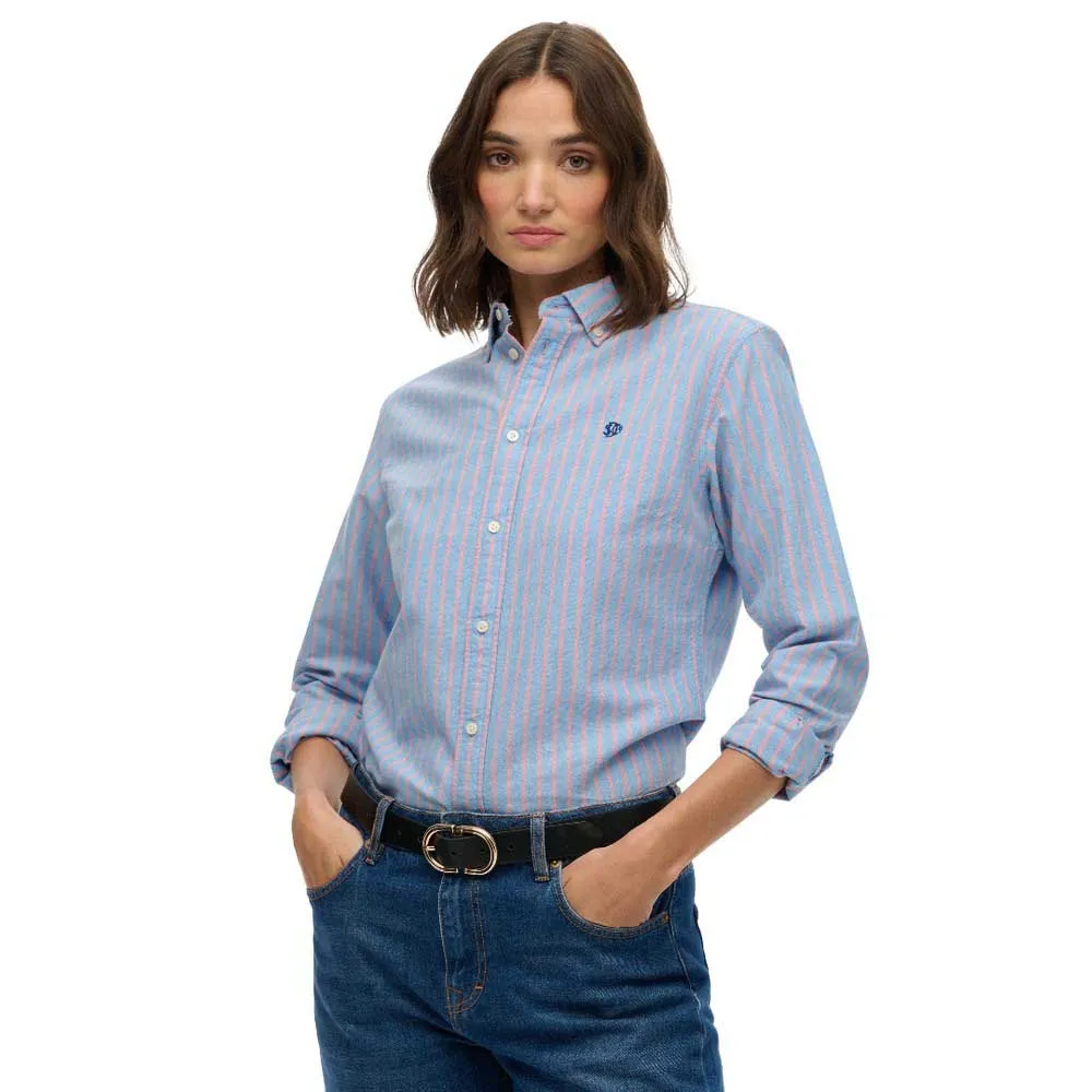 

Рубашка с длинным рукавом Superdry Slim Oxford Bd, синий