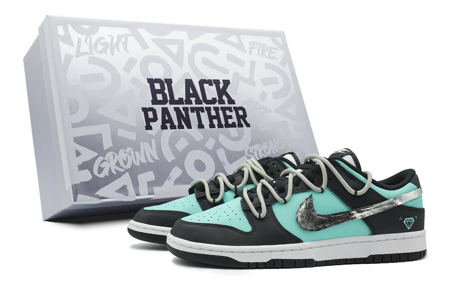 

Кроссовки Nike Dunk Skateboarding Shoes Women's Low-top Black/Blue, черный
