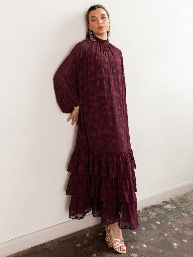 

Платье макси с цветочным принтом burnout Anaya With Love, Maroon