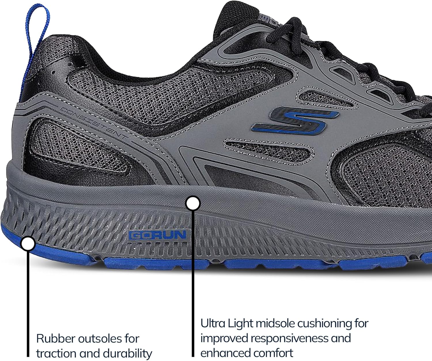 Мужские кроссовки Skechers Go Run Consistent - для бега и ходьбы, синий — фото 3