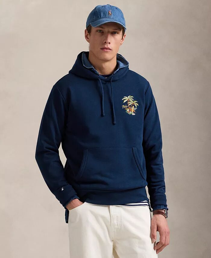 

Мужская флисовая толстовка с вышивкой на петлях Polo Ralph Lauren, синий