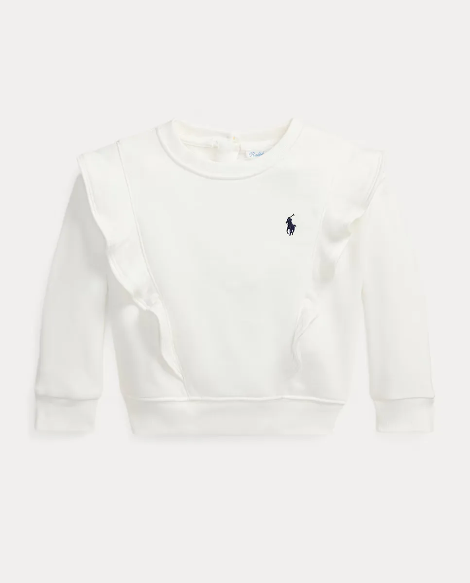 

Толстовка с капюшоном и оборками для девочки Polo Ralph Lauren, белый