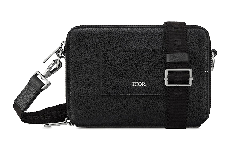 

DIOR Клатч из зернистой телячьей кожи, кроссбоди, наплечная сумка мужская black