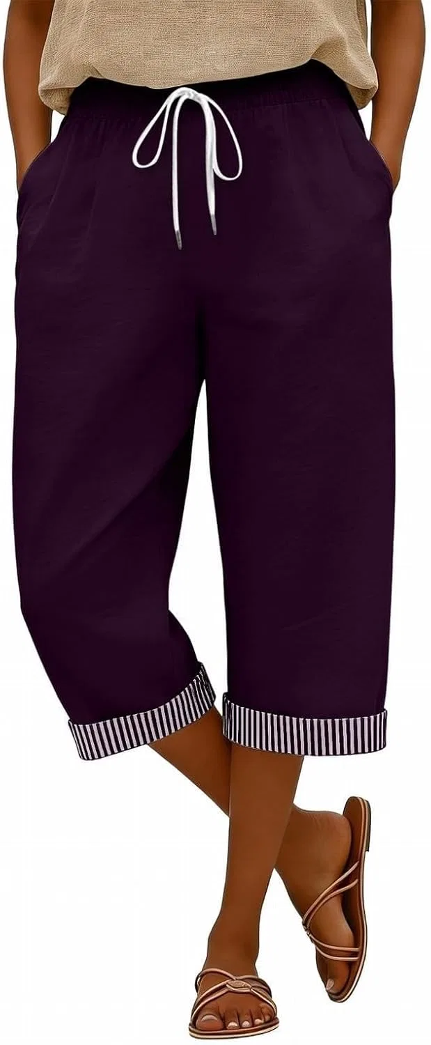 Шорты бермуды Linen, Dark Purple