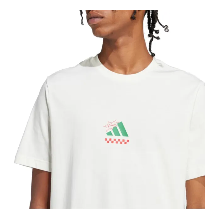 

Футболка adidas Lounge Pizza Graphic T-Shirt 'White Green', белый