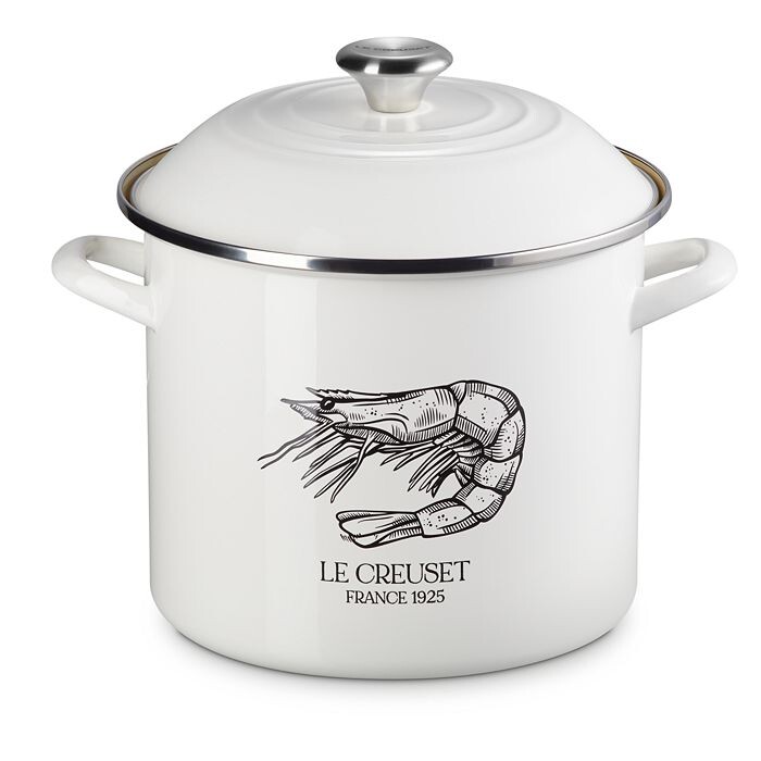 

Эмаль Le Creuset на стали 10 квартов. Горшок с креветками, белый