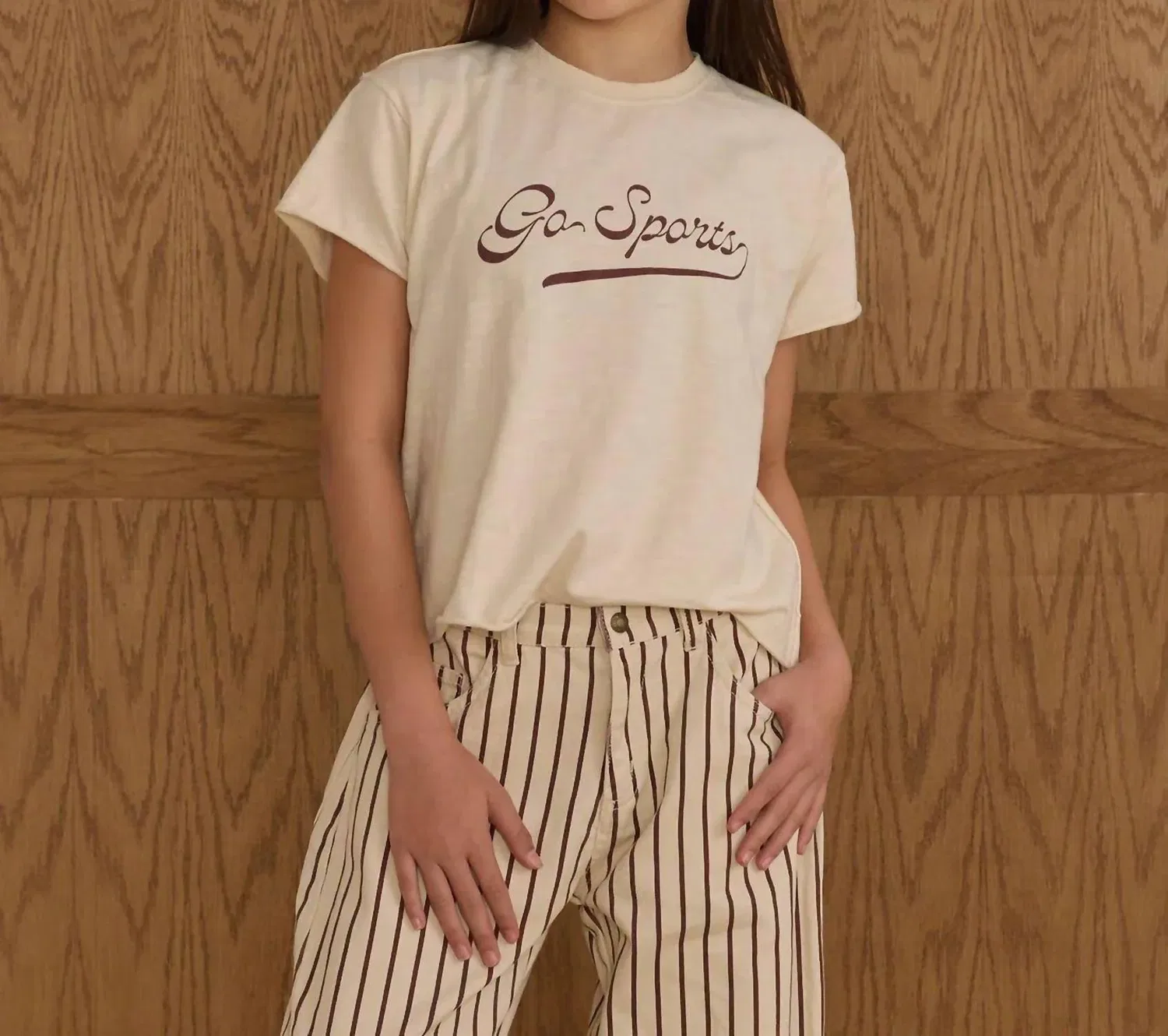 Rylee + Cru Винтажная футболка Go Sports белого цвета — фото 2