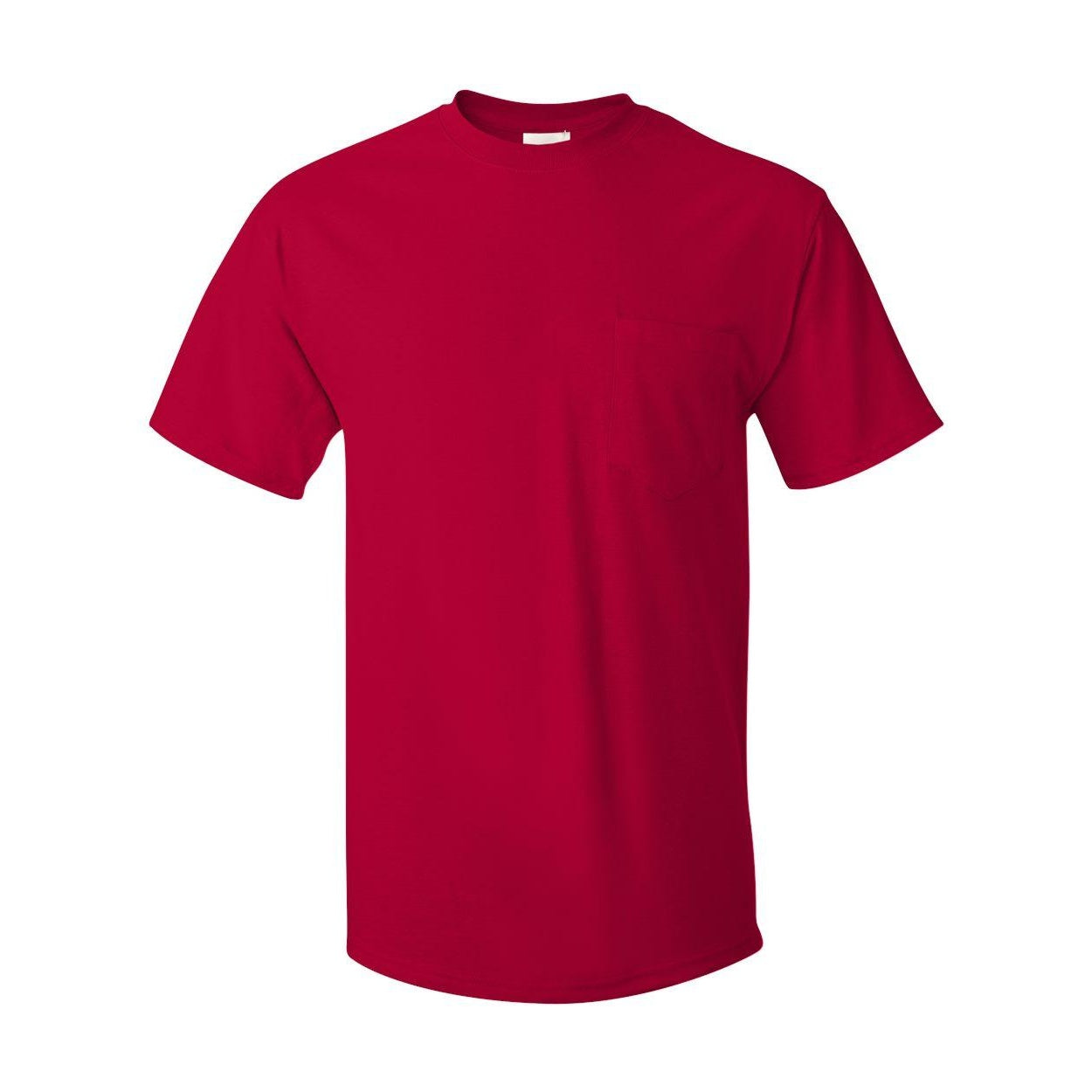 

Футболка Hanes Authentic Pocket, темно-красный