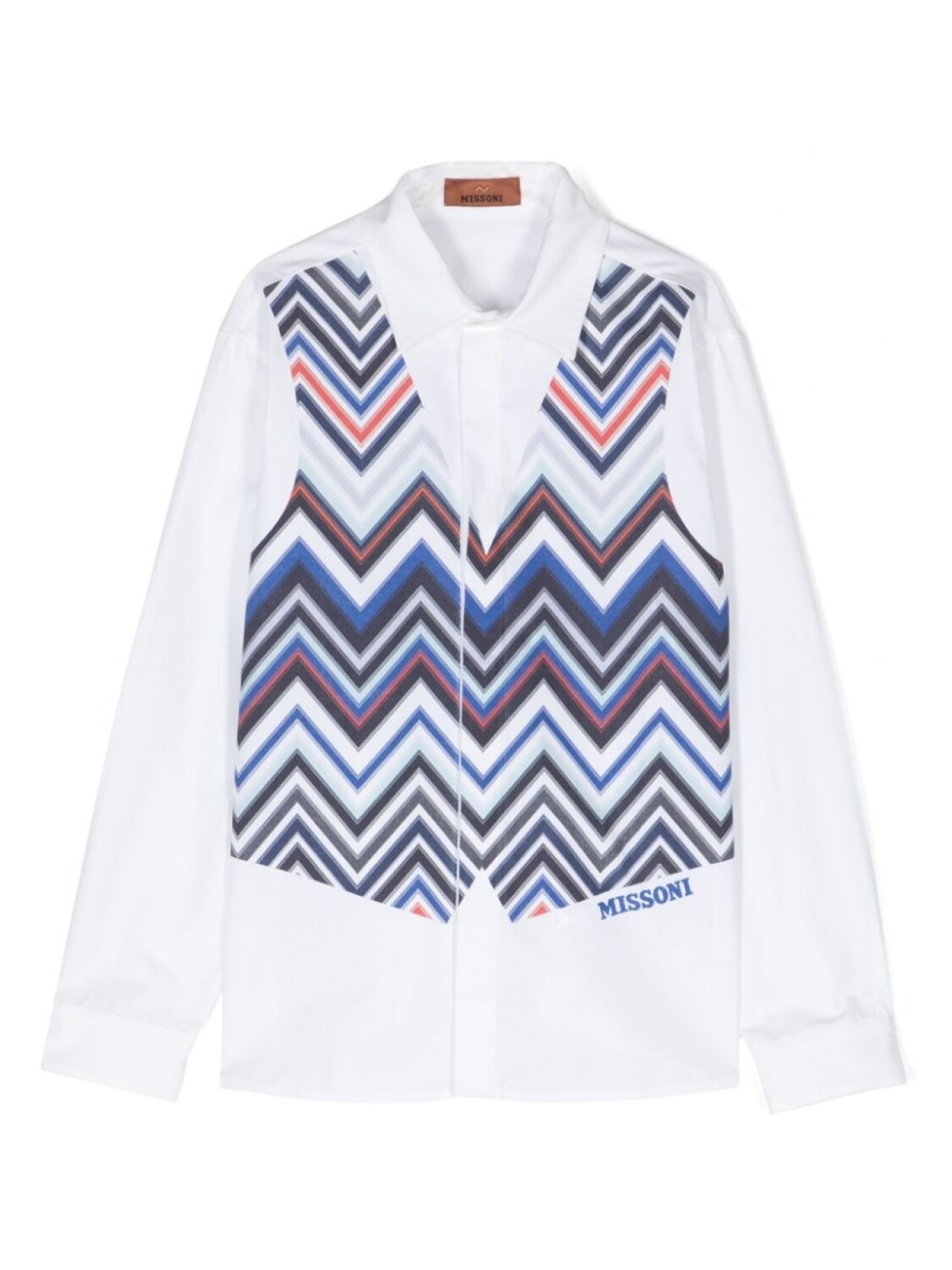 

Missoni Kids рубашка с узором шеврон, белый
