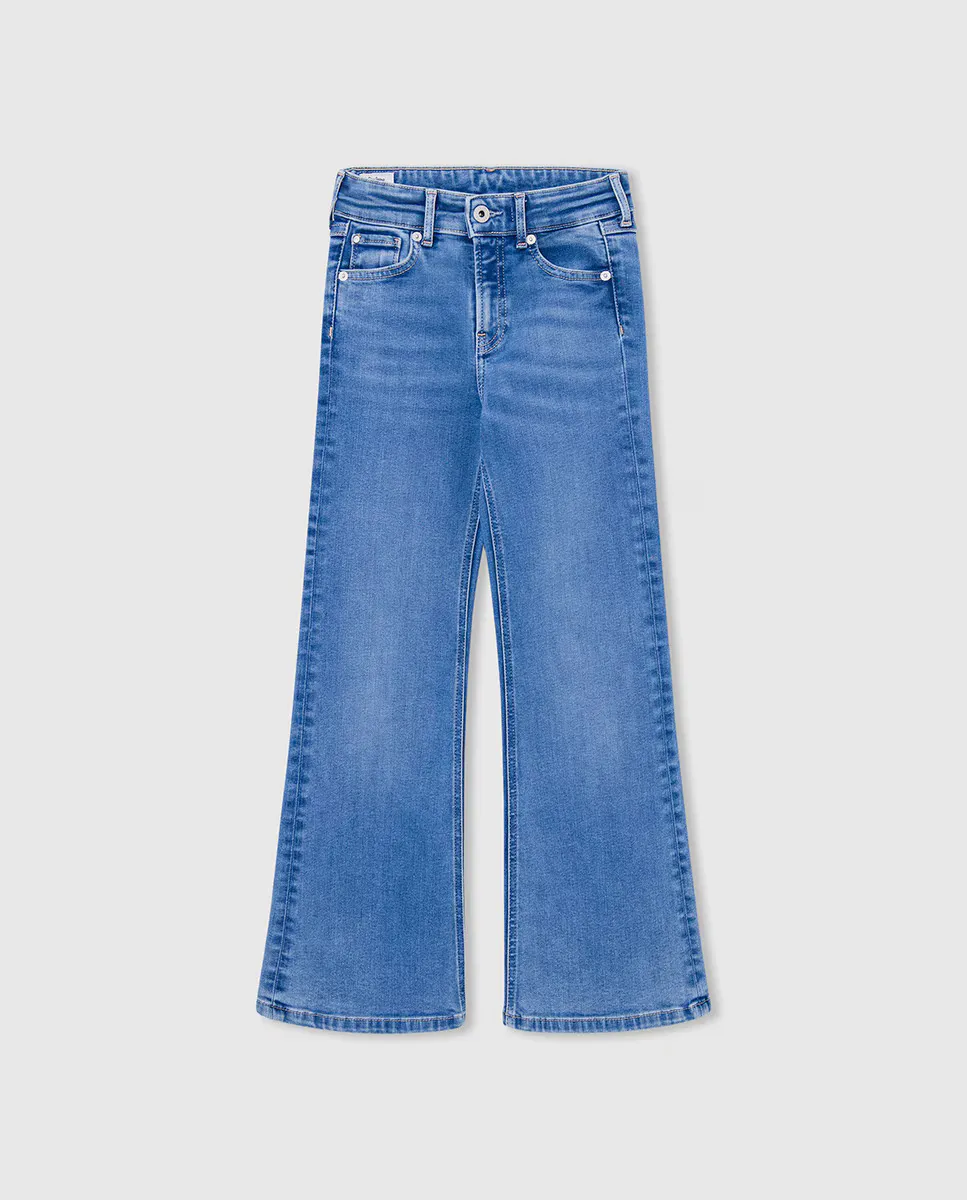 

Джинсы в стиле клеш для девочек Pepe Jeans, синий