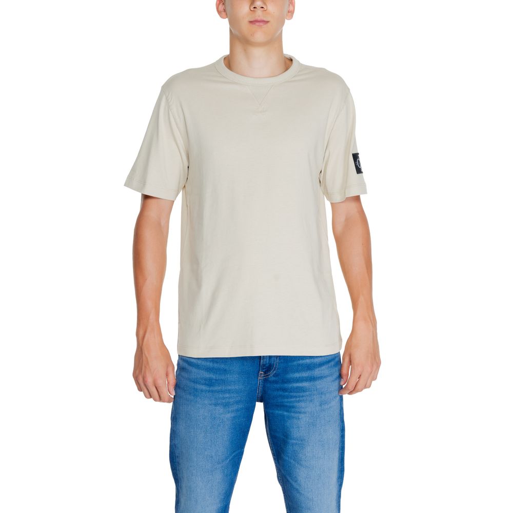 

Бежевая хлопковая футболка Rigenerato Calvin Klein Jeans