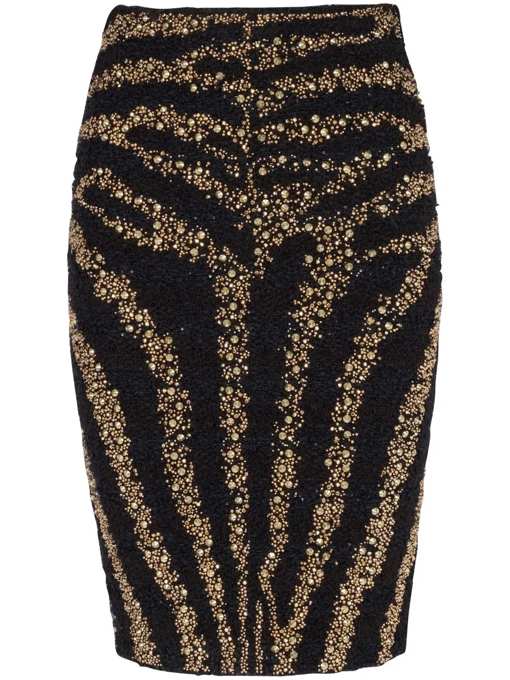 Юбка-карандаш с пайетками Balmain, черный