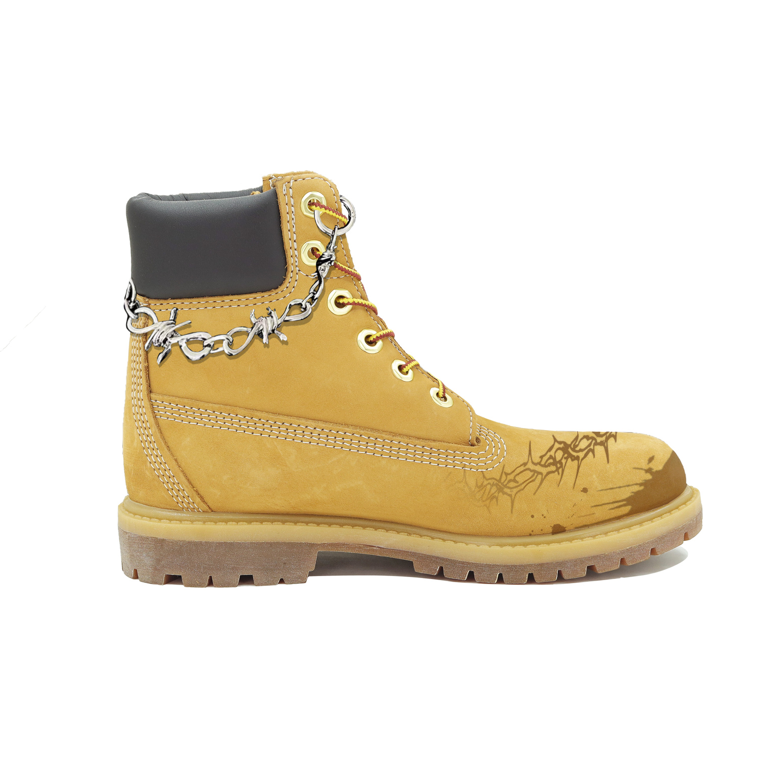 Мужские ботинки Timberland PREMIUM Martin кастомизированные "Шипы", коричневый — фото 3